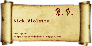 Nick Violetta névjegykártya